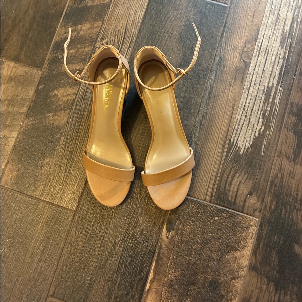 Dream Pairs Nude Ankle Strap Block Heel Sandals – Size 9